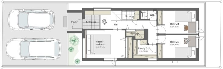 平和通8丁目 参考プラン 1階平面図(参考)